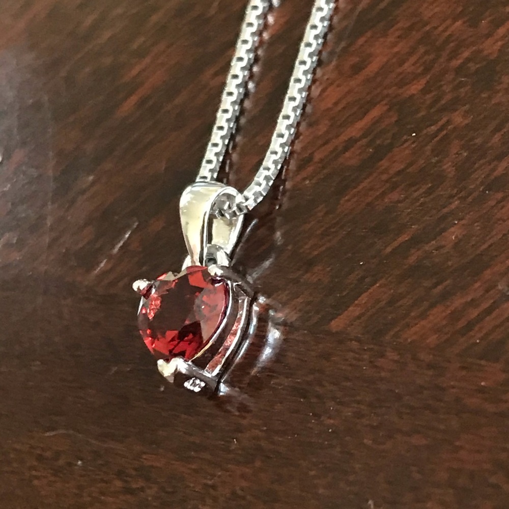Silver Garnet Necklace - Picture 8 of 9